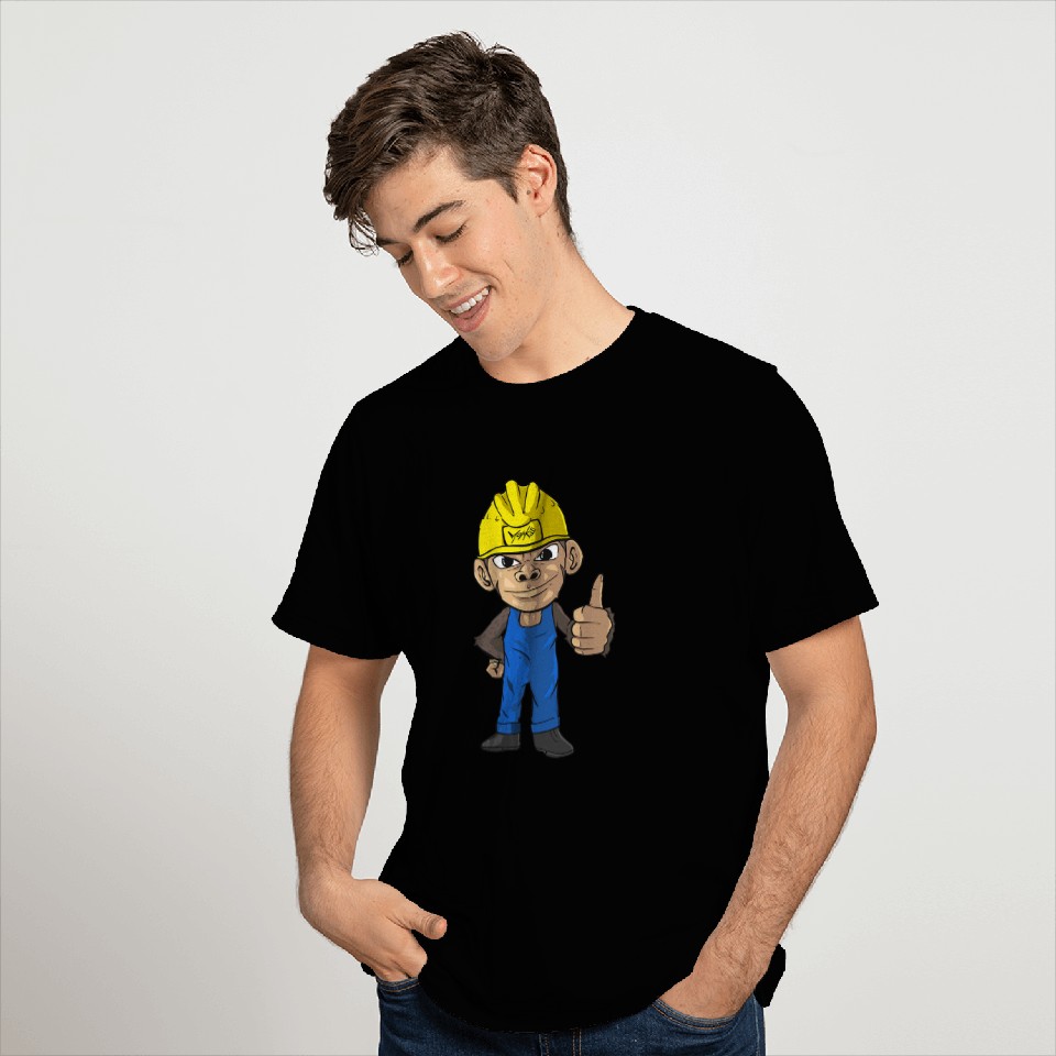 Construction Manager Builder Monkey Construction Worker T-Shirts