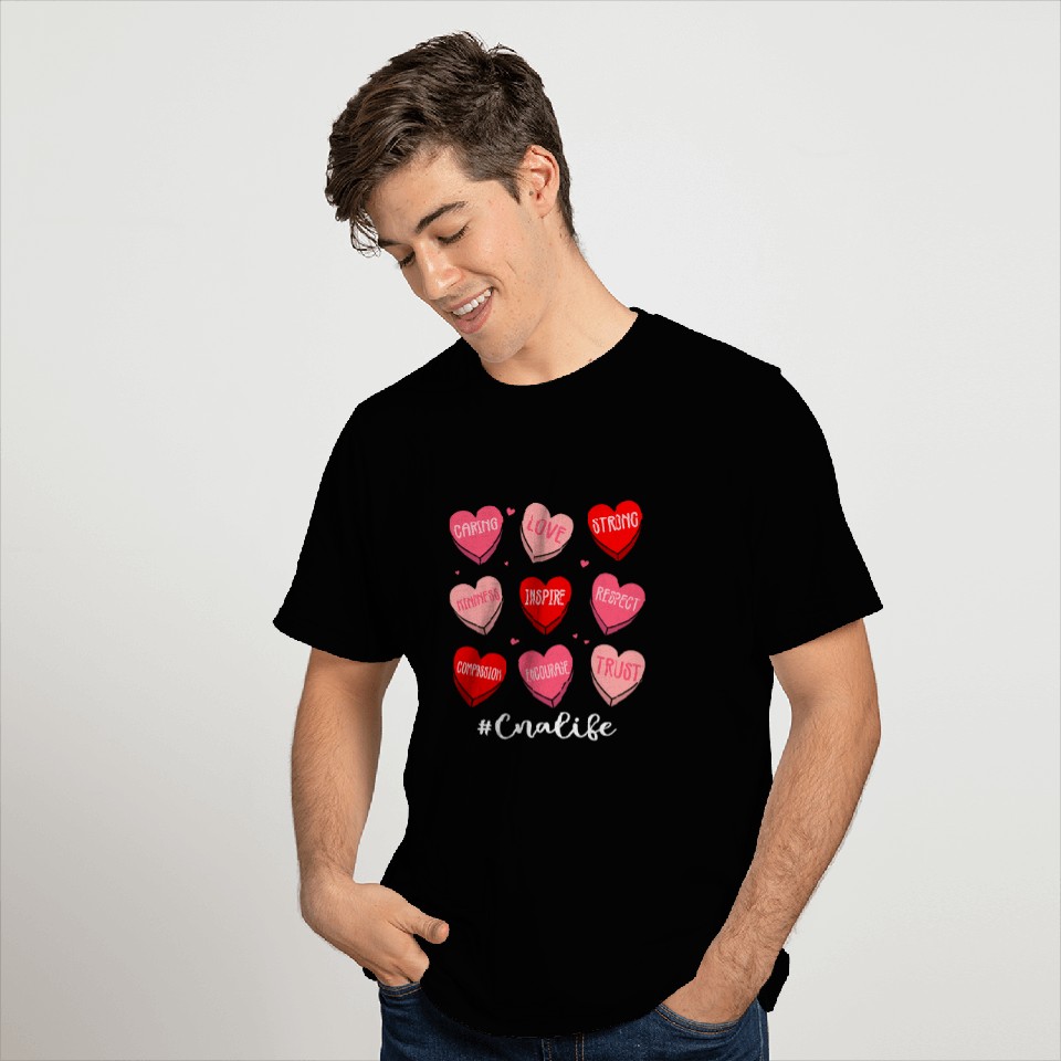 Retro Hearts CNA nurses Valentines Day Women nurses T-Shirts