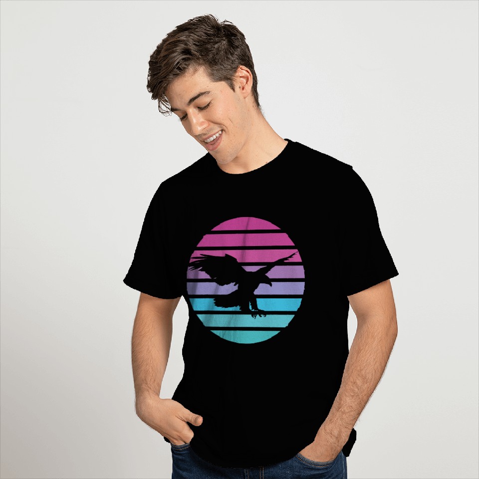 Eagle Retro Sun American Bald eagle USA T-Shirts