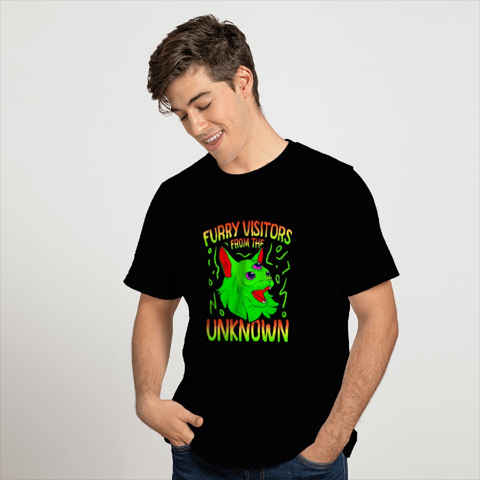 UFO UAP Space Funny Cat Unknown Flight Object Alien 1 T-Shirts