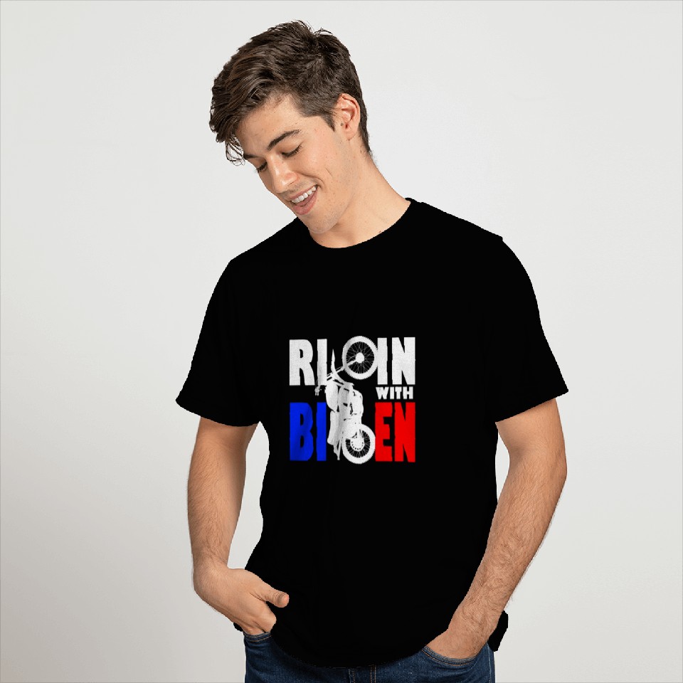 Ridin With Biden Motorcycle Cool Uncle Joe President 2 T-Shirts