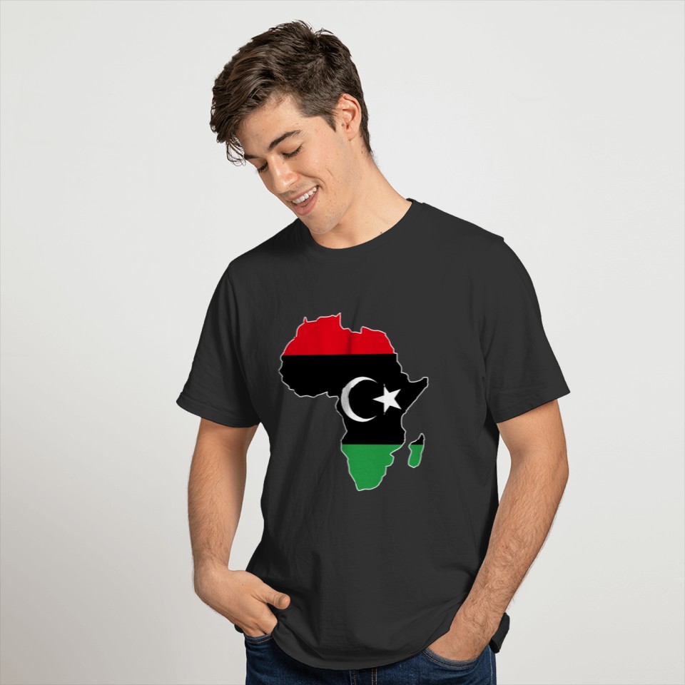 Libya Flag In Africa Map T-shirt