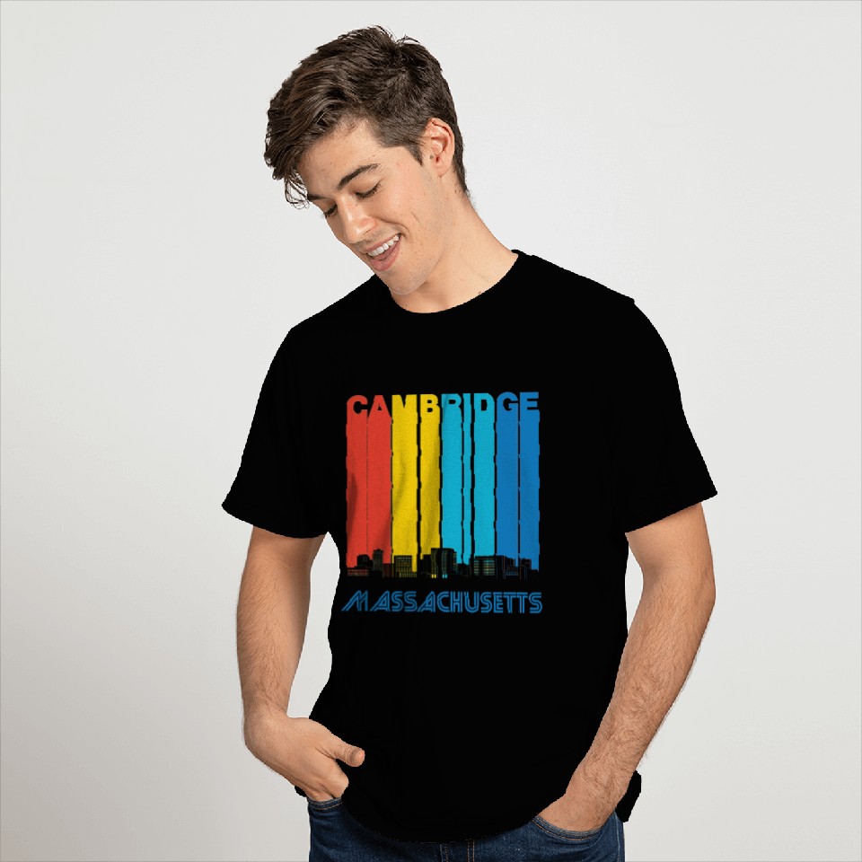 Retro Cambridge Massachusetts Skyline T Shirts