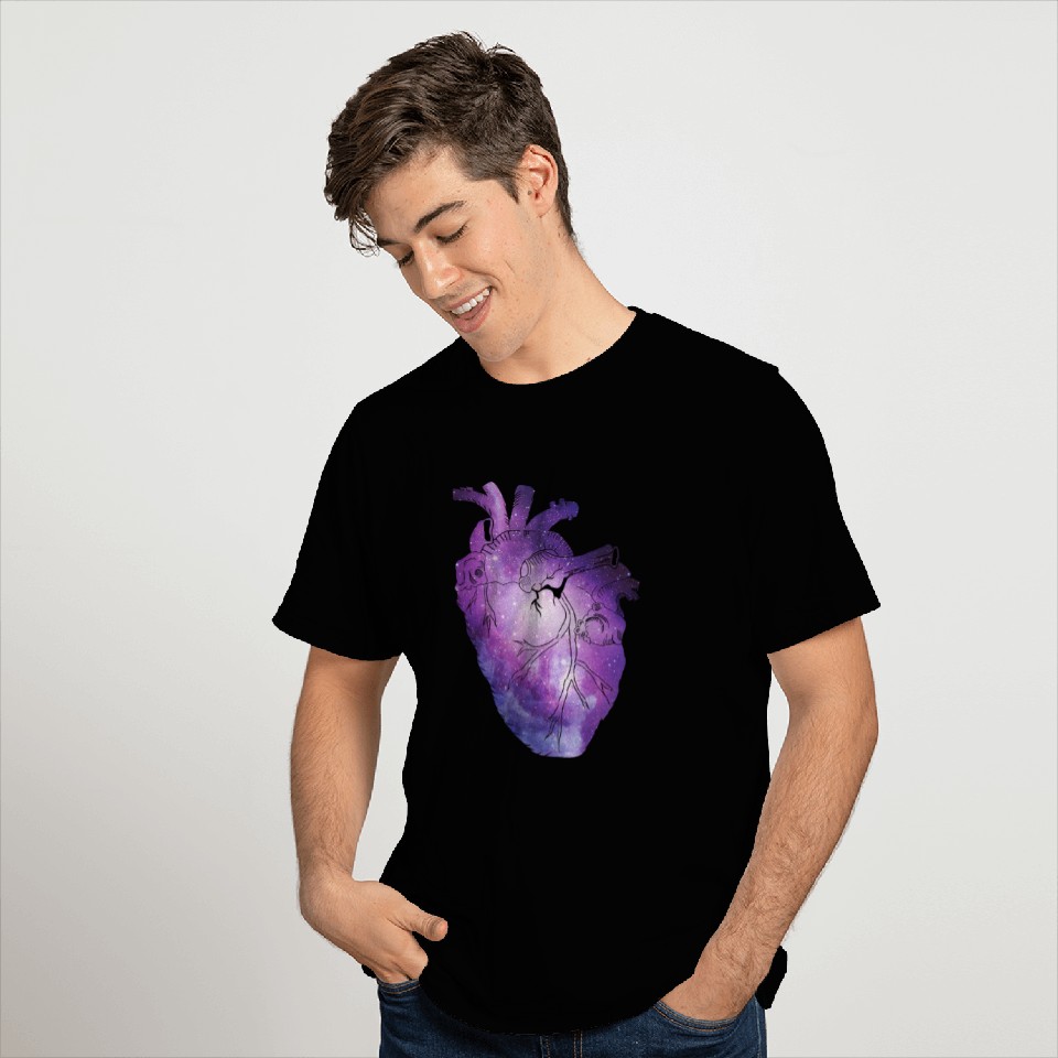 Galaxy Beating Heart T Shirts
