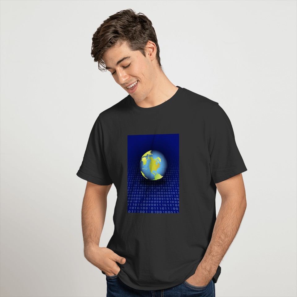 earth on binary code T-shirt