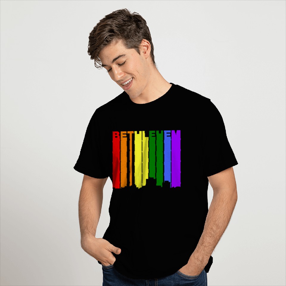 Bethlehem Pennsylvania Gay Pride Rainbow Skyline T Shirts
