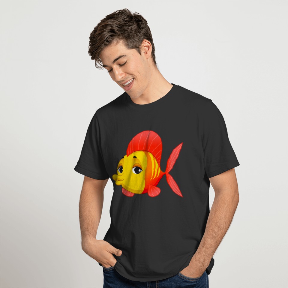 Funny fish aimal wildlife kids image vector art T Shirts