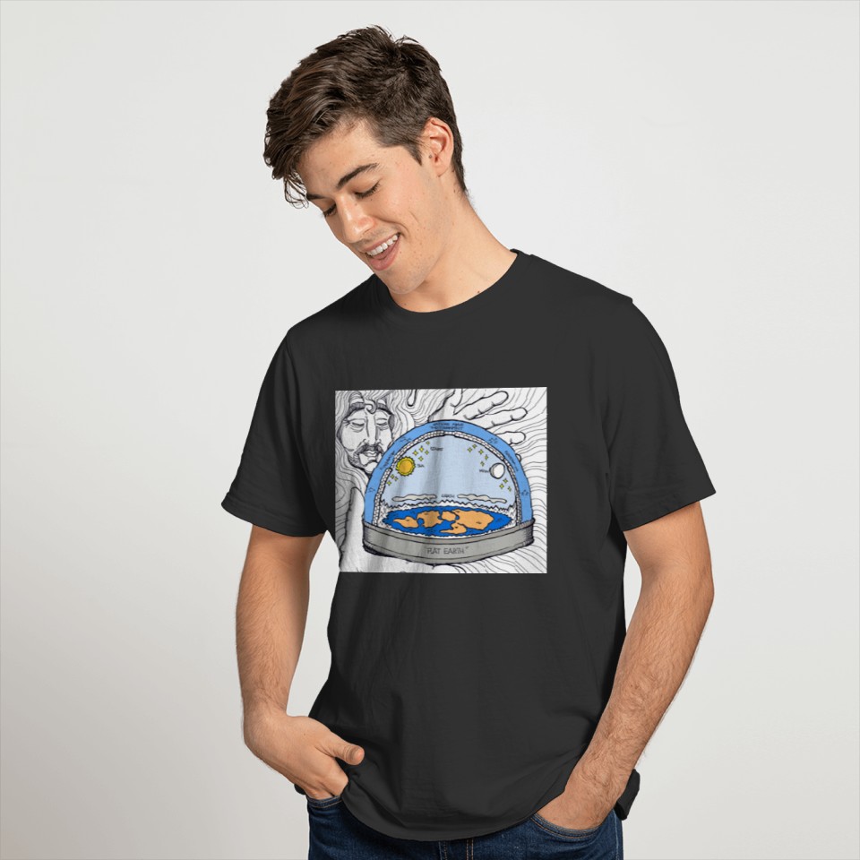 Conpiracy Theory Dave"The Cat" Flat Earth T-shirt