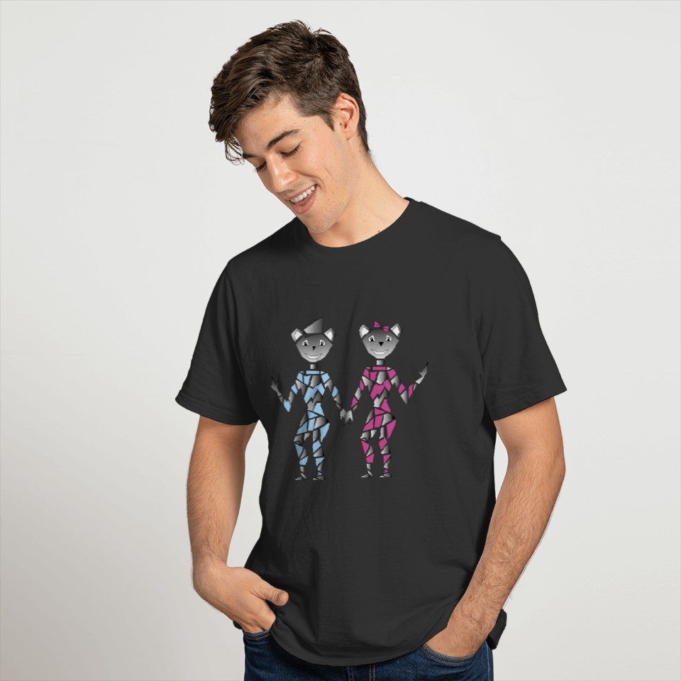 robot brother and sister T-shirt