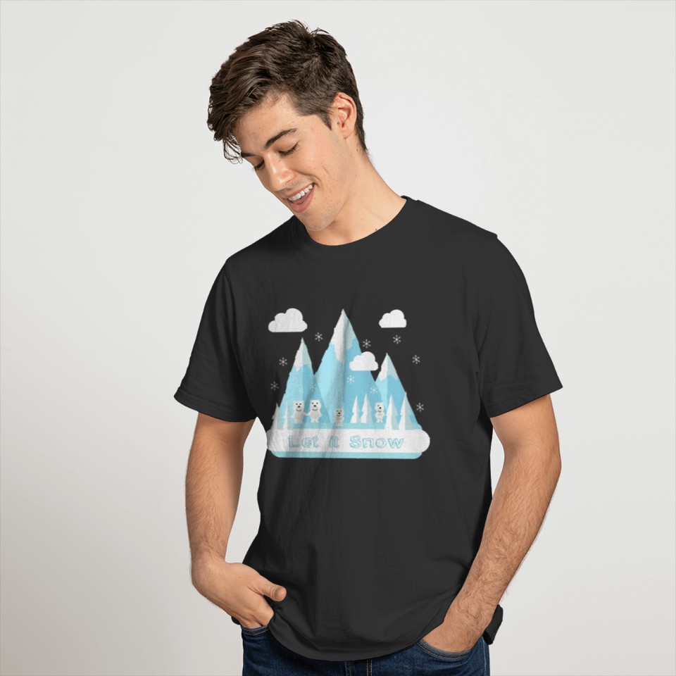 Let It Snow.Bears.Mountains.Snowflakes.Nature.SALE T-shirt