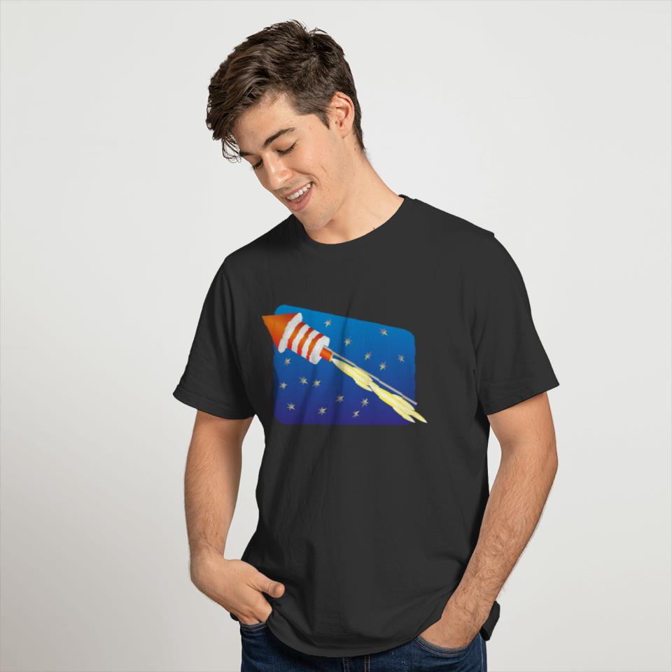 rakete rocket space shuttle ufo raumschiff mond mo T-shirt