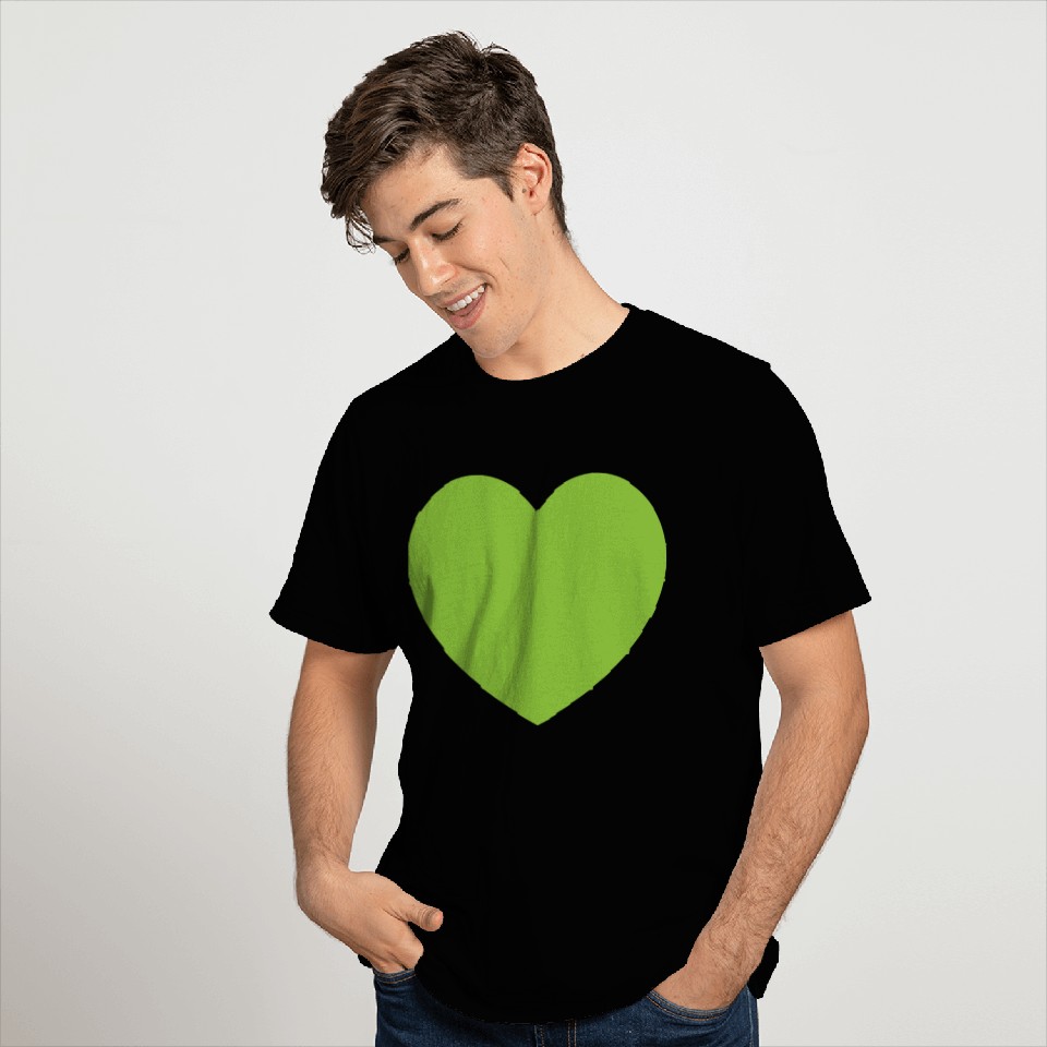 Light Green Heart T Shirts