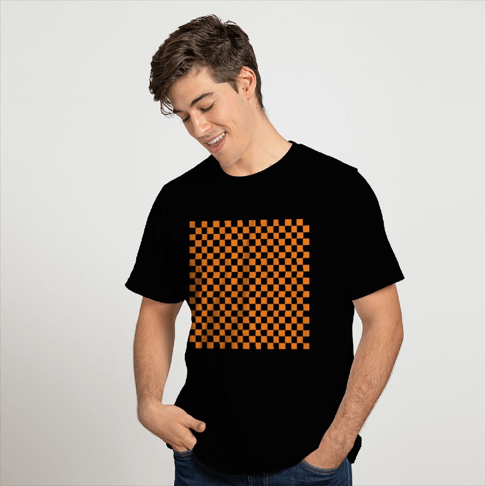 Orange Checkerboard T Shirts