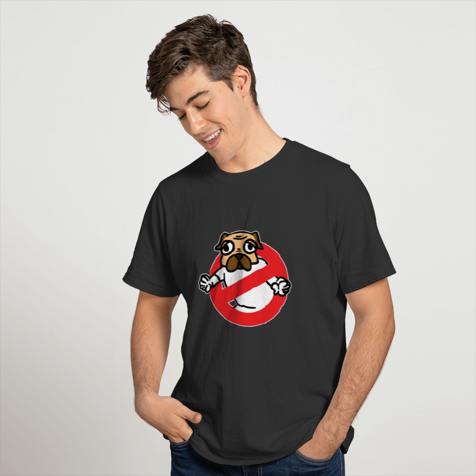 Pugbusters T-Shirt - Funny Ghost Pug Movie Parody T-shirt