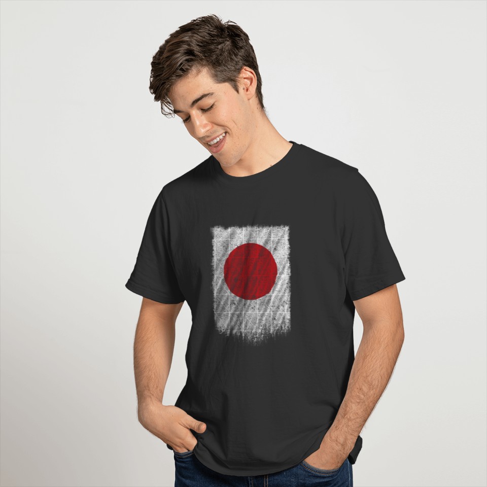 Japanese Flag Shirt Japan Flag T shirt Wavy Retro Design T-shirt