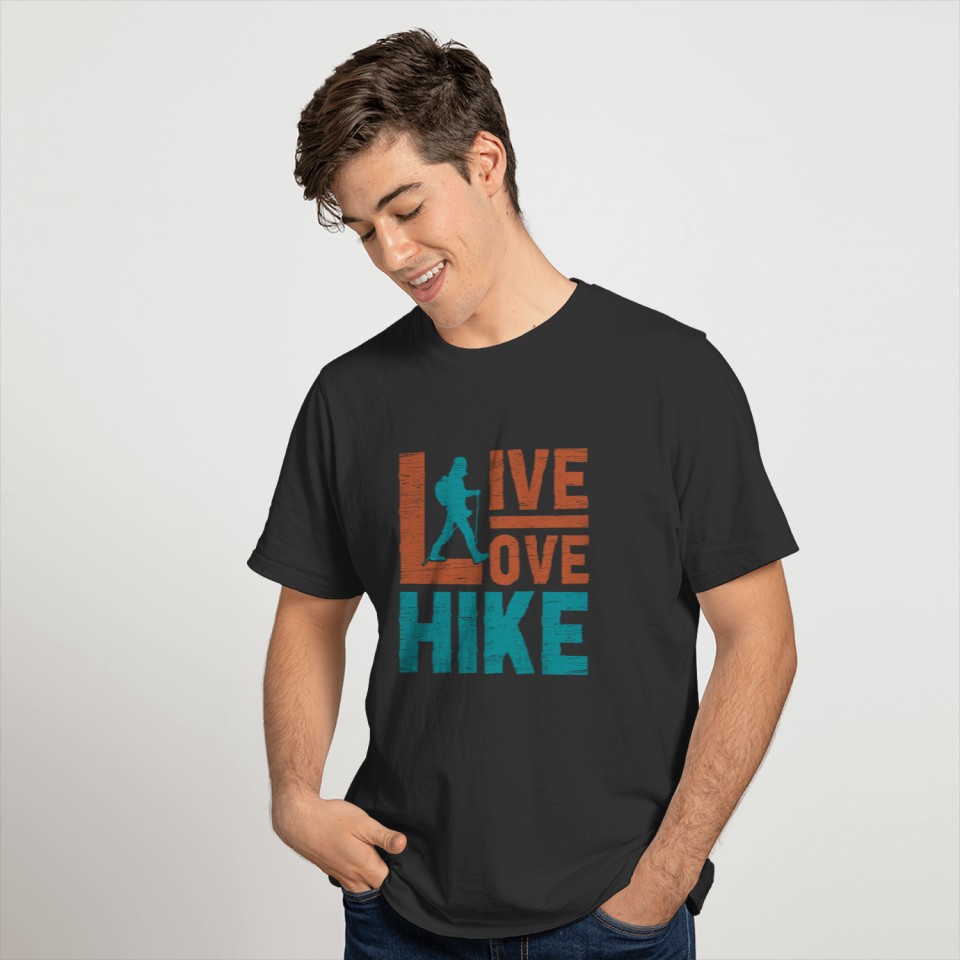 Live Love Hike gift idea hiking christmas T-shirt