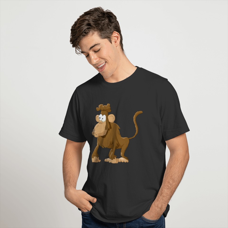 Cartoon animal monkey wildlife funny vector image T-shirt