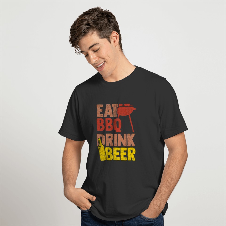 Eat BBQ Drink Bear funny quote Barbecue gift T-shirt