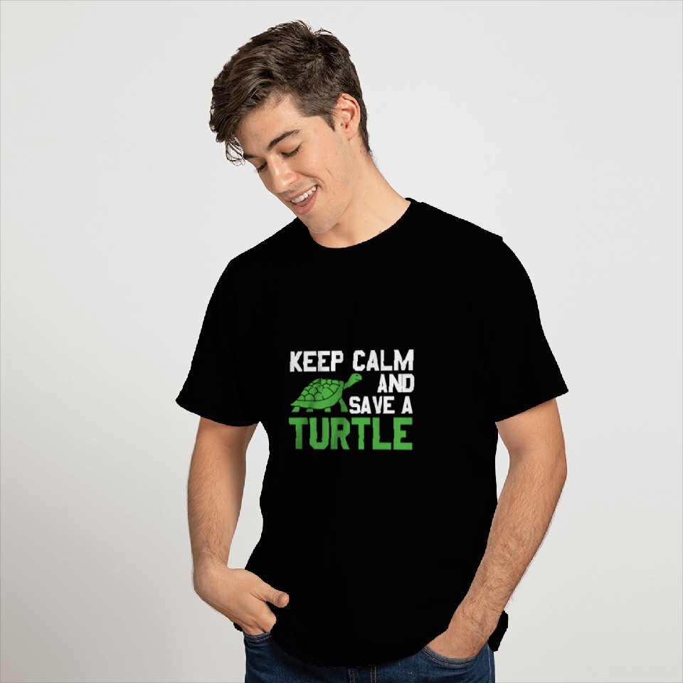 Animal Print - Keep Calm And Save A Turtle T Shirts