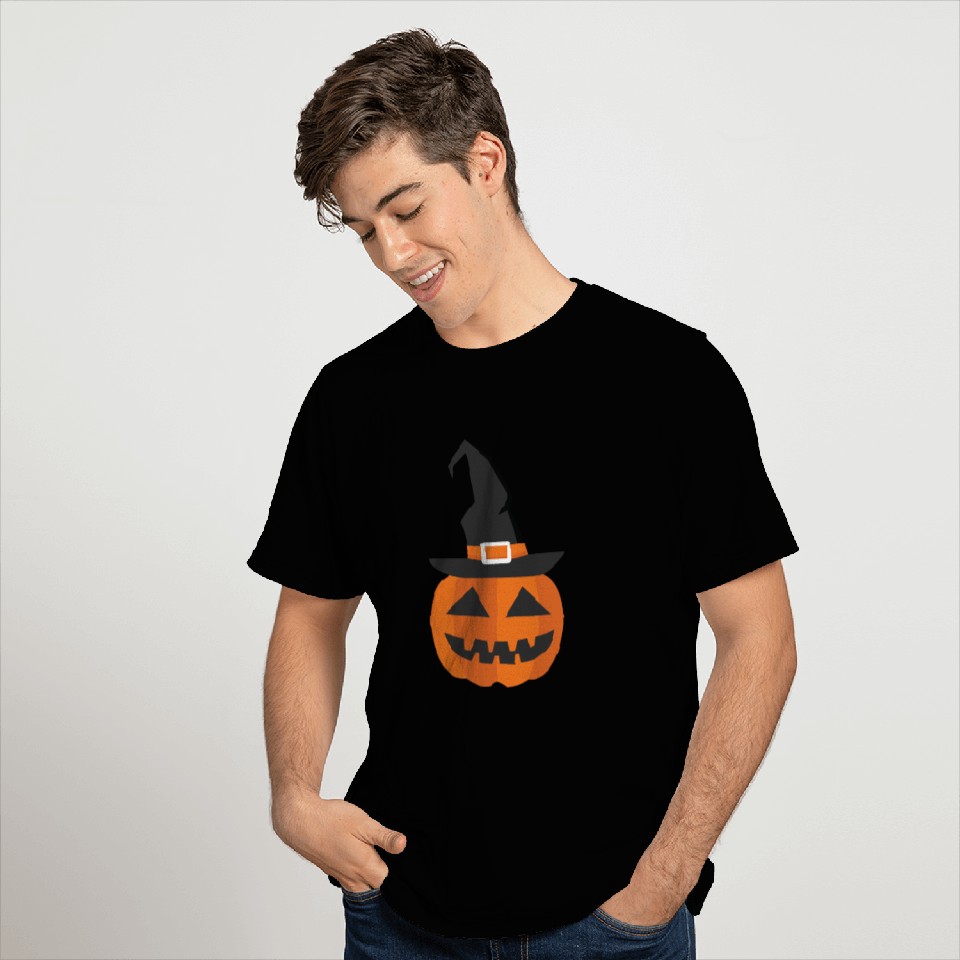 Halloween 2018 Pumpkin With Black Witch Hat T Shirts