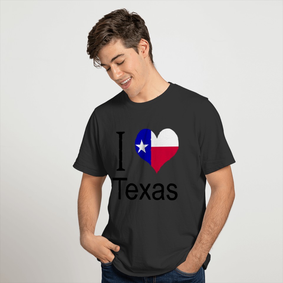 I Love Texas Heart Country USA gift flag T-shirt