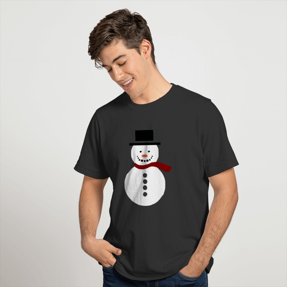 Friendly Looking Snowman Hat Scarfe Winter T-shirt