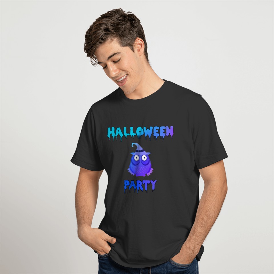 Halloween party owl blue violett T Shirts