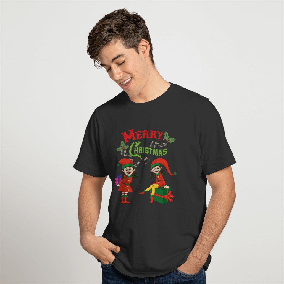 Funny Cool Cute Christmas Xmas Elf Elves Gifts T-shirt
