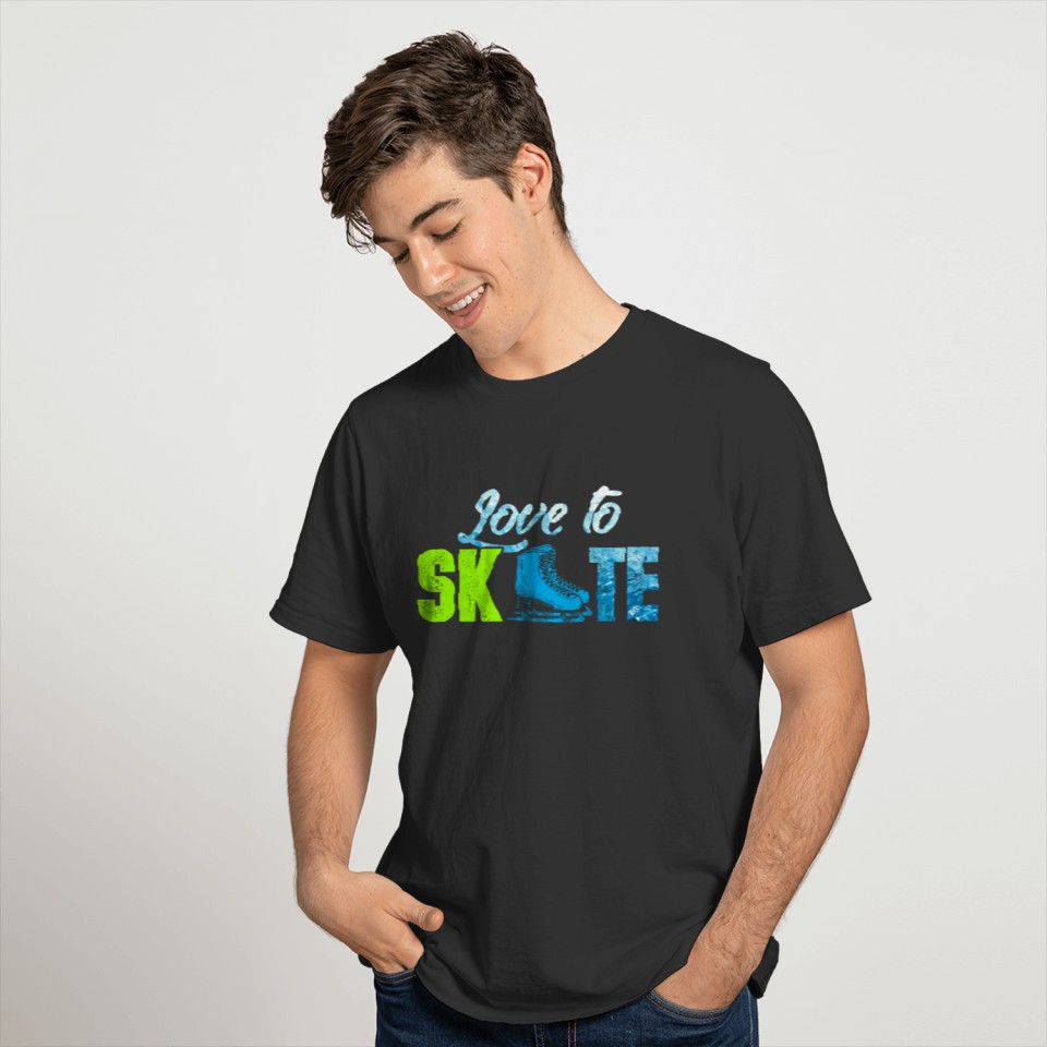 Love to skate! Ice skating! Icy winter gift, funny T-shirt