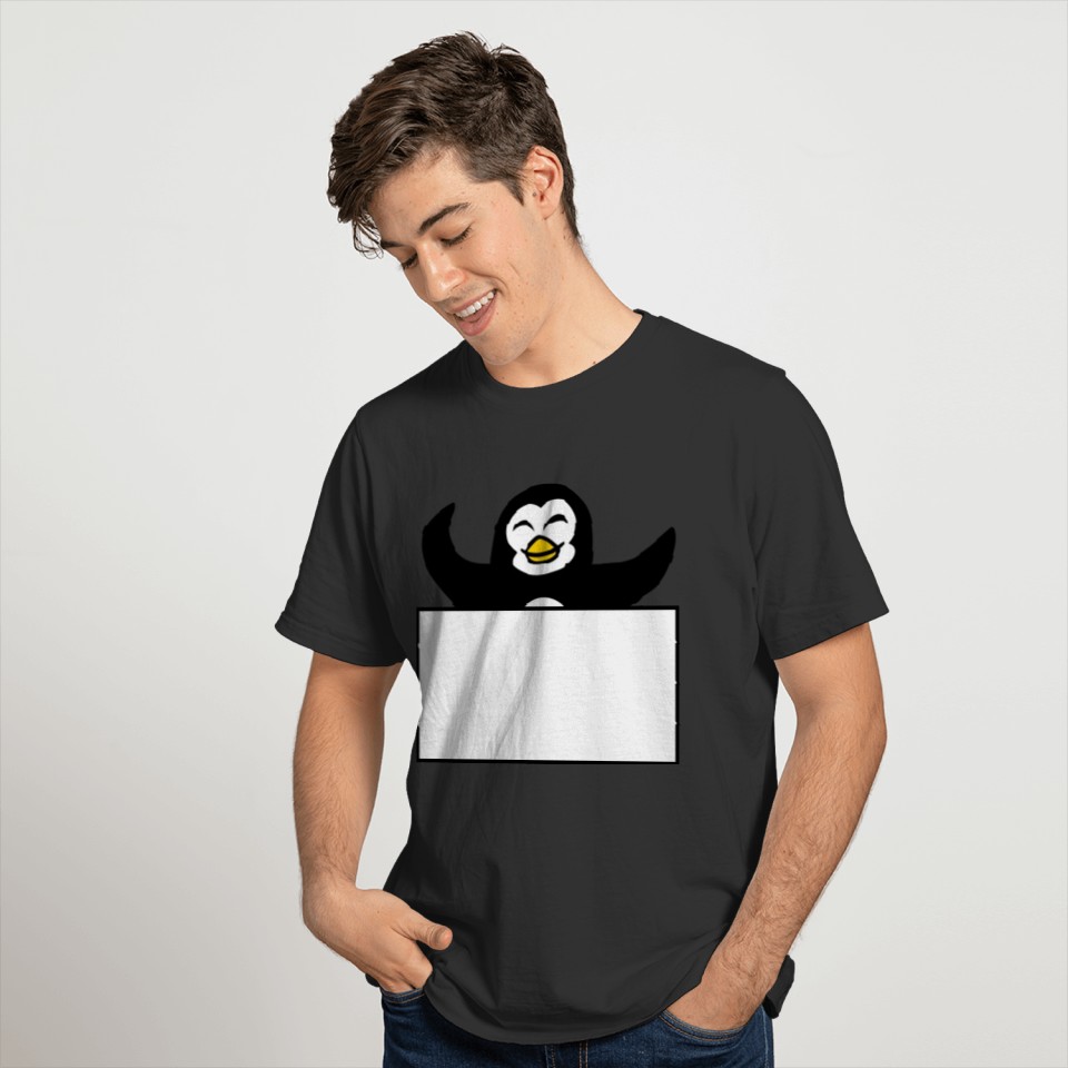 write name text shield area penguin happy cheerful T-shirt