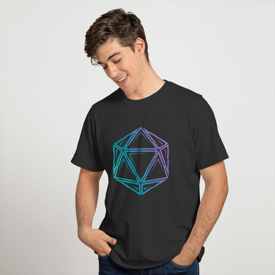 Tribal d20 fade - Dnd dungeons and dragons T-shirt