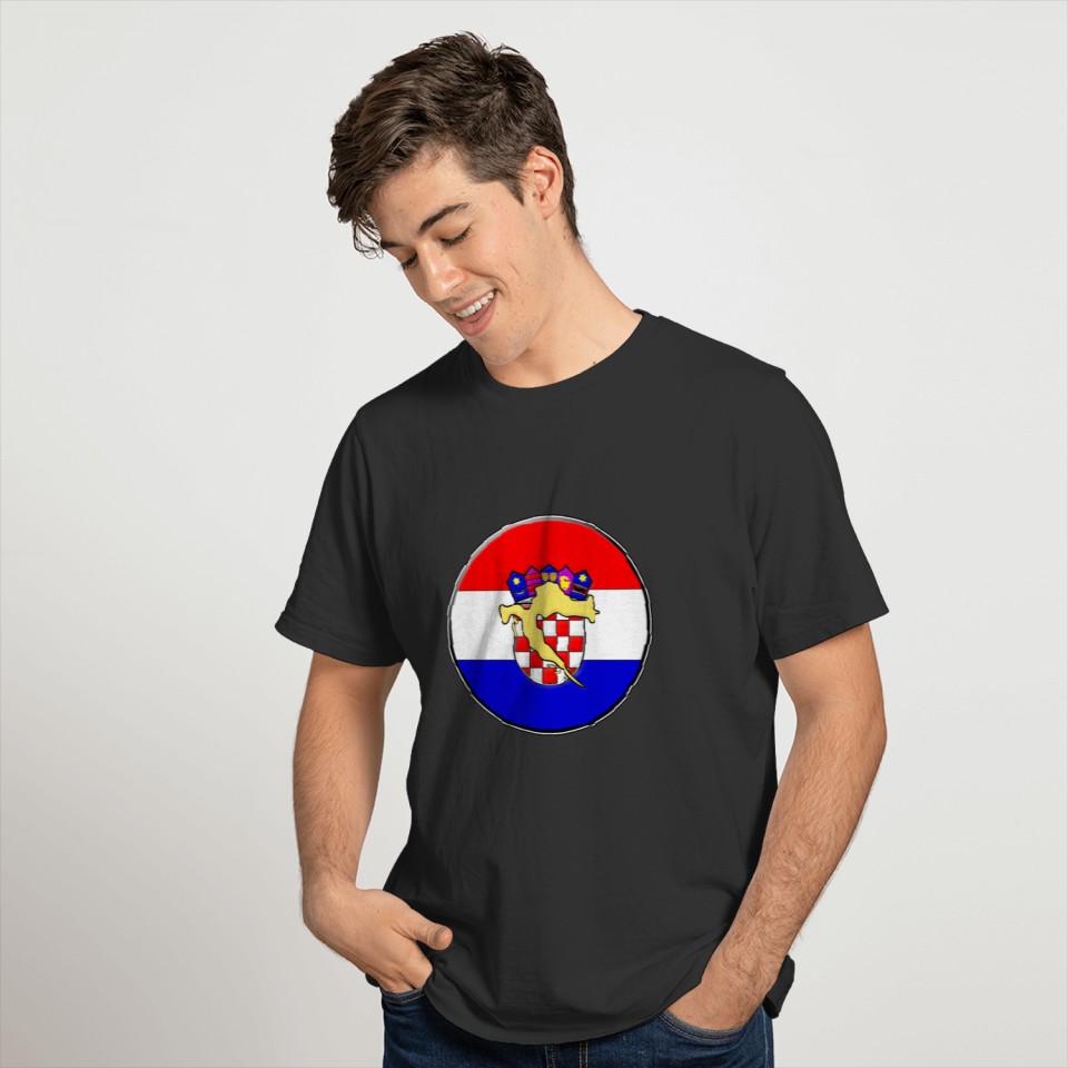 Croatia Flag Map T-shirt
