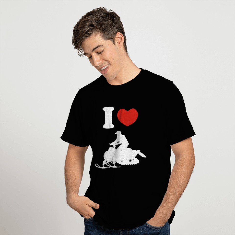 I Heart Love Snowmobile T Shirts