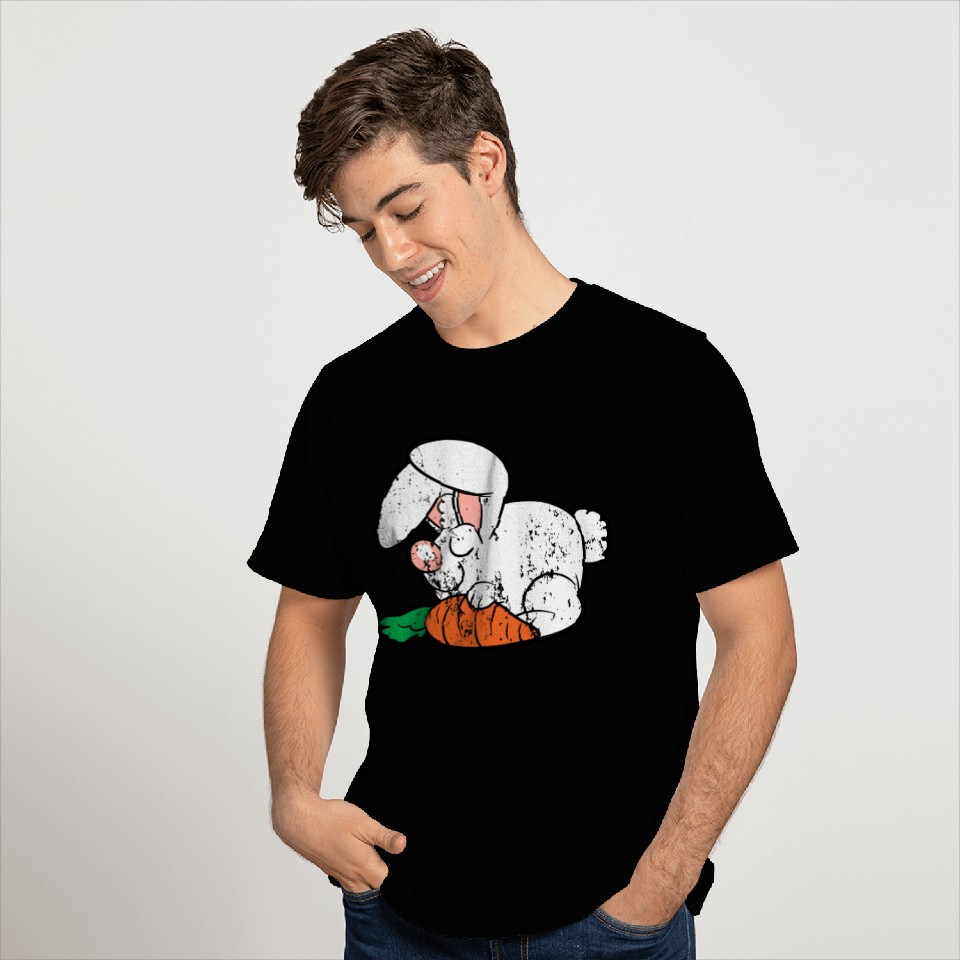 Retro Vintage Grunge Style Easter Bunny T Shirts