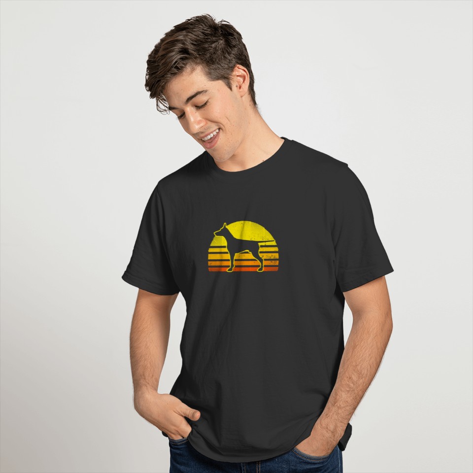 Doberman Pinscher Vintage Retro Sunset Gift T-shirt
