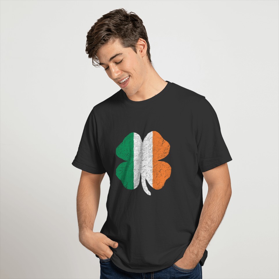 Irish Flag Clover Leaf St Patricks Day T Shirt T-shirt