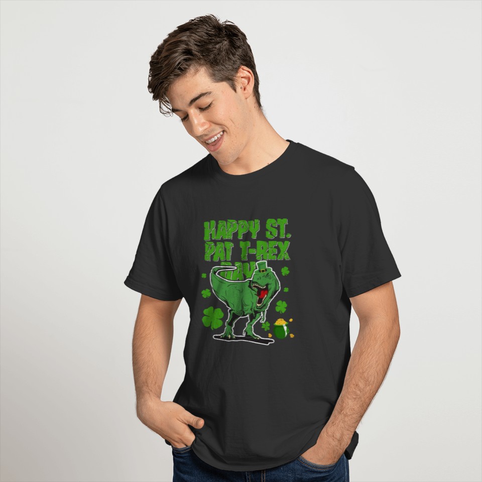 Happy St Pat T-Rex Day Dinosaur Shamrock St T-shirt