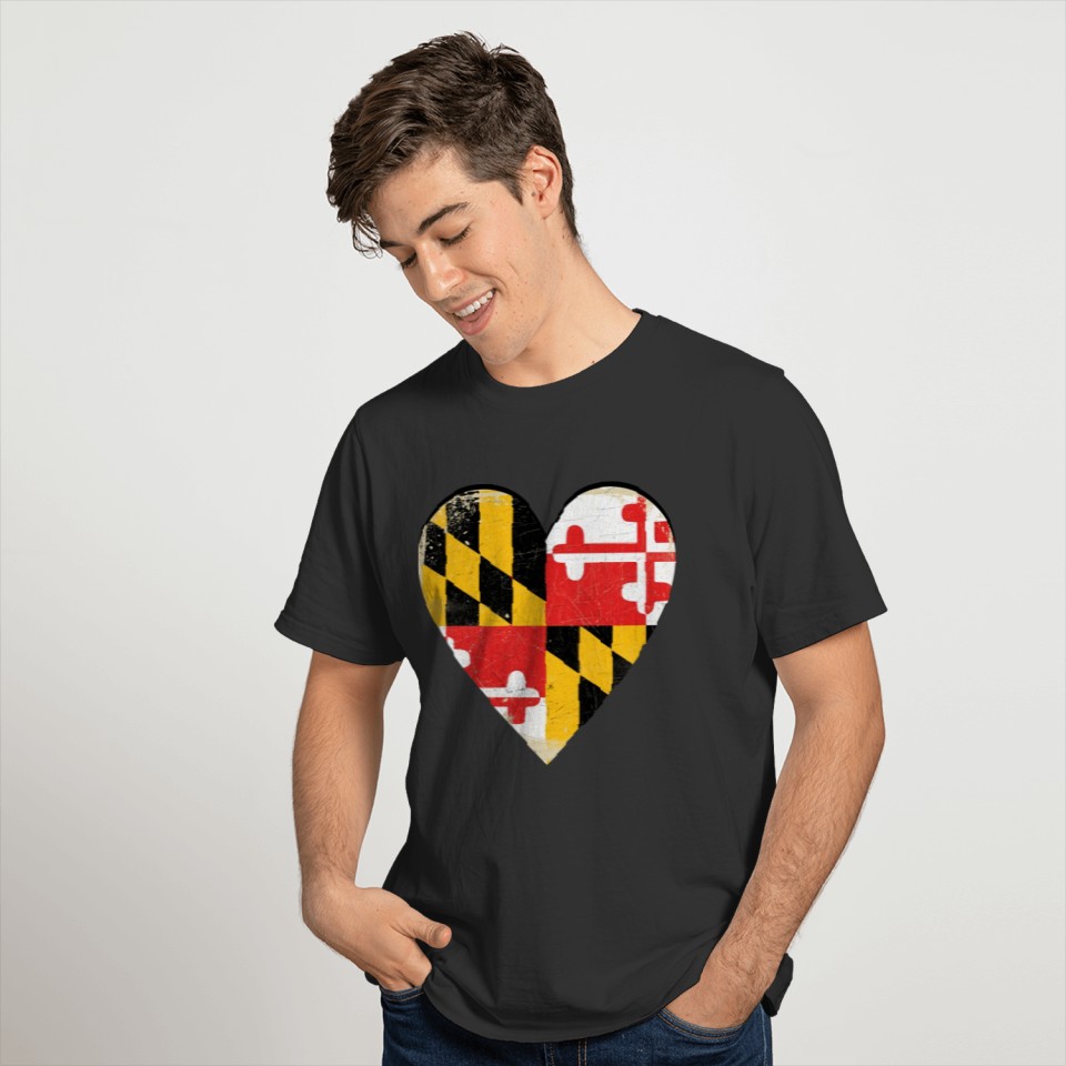 product Maryland Love Heart Shaped Flag State T-shirt