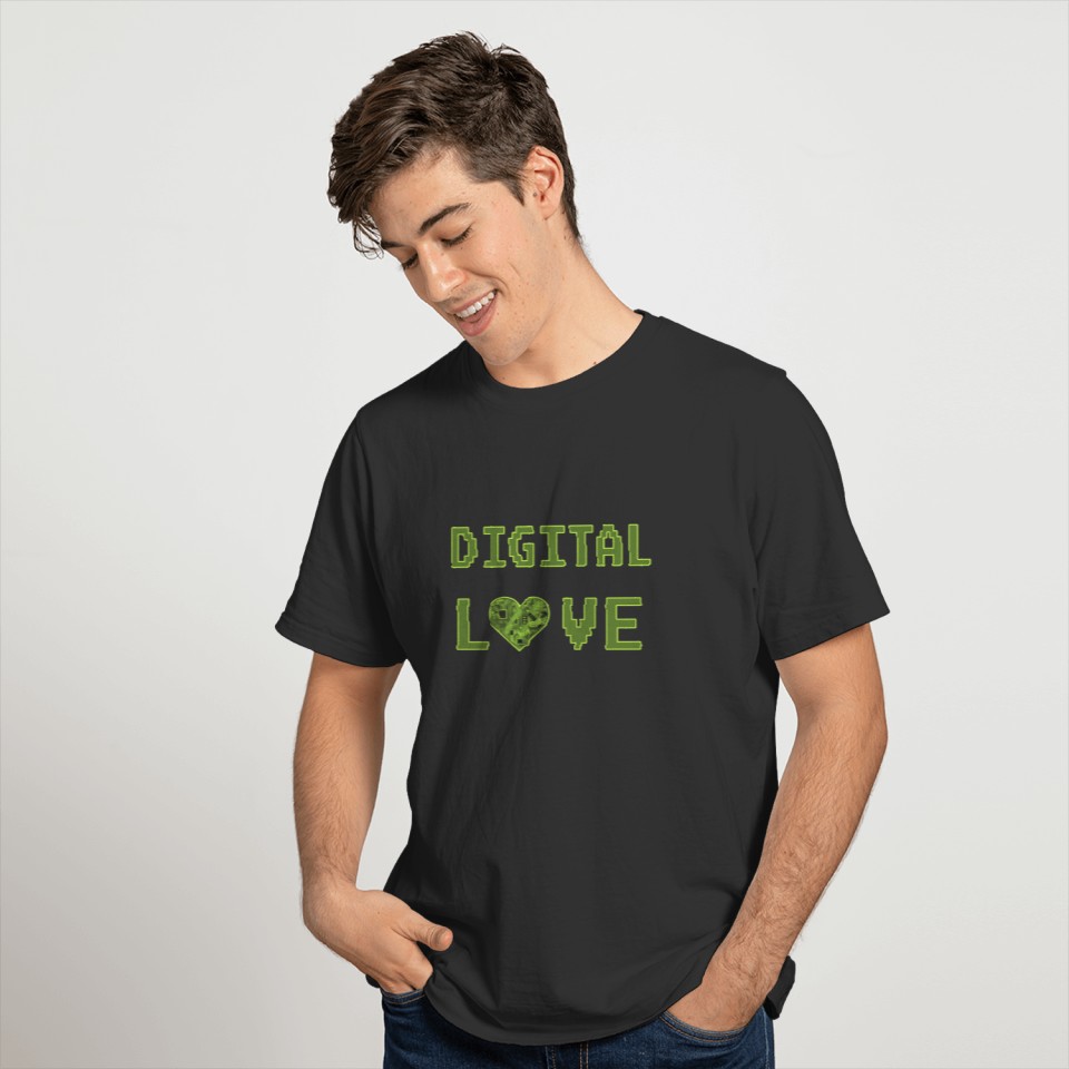 Digital Love Love Heart for Nerds or Pixel geek T-shirt