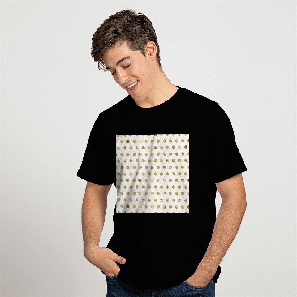 Gold Foil Polka Dots T Shirts