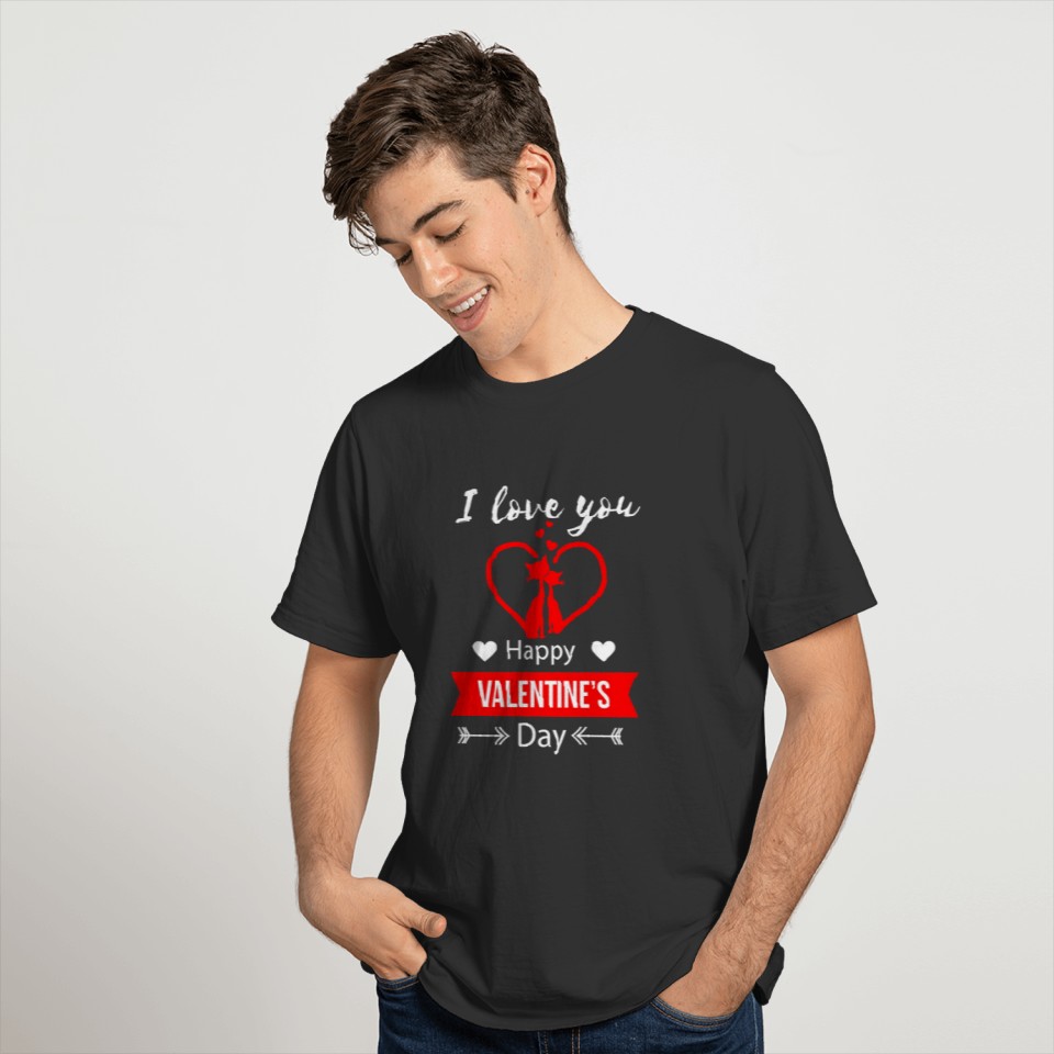 I Love You Happy Valentines Cat Lovers Kitten T Shirts