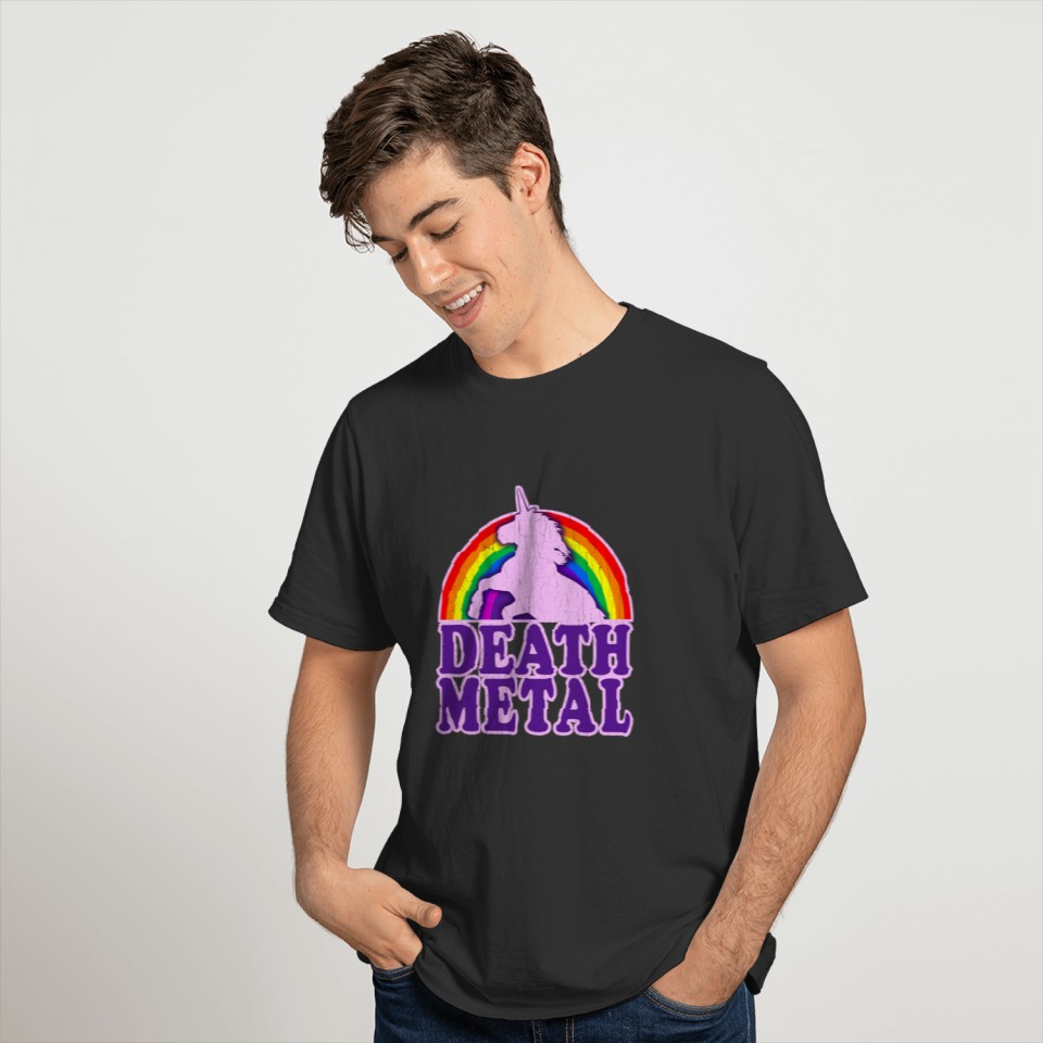 Funny death metal unicorn T-shirt