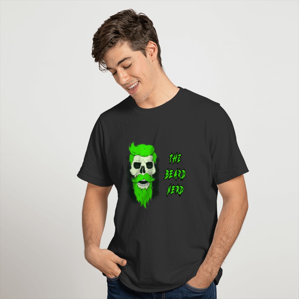 The Beard Nerd with Skull / Gift Beard T-shirt