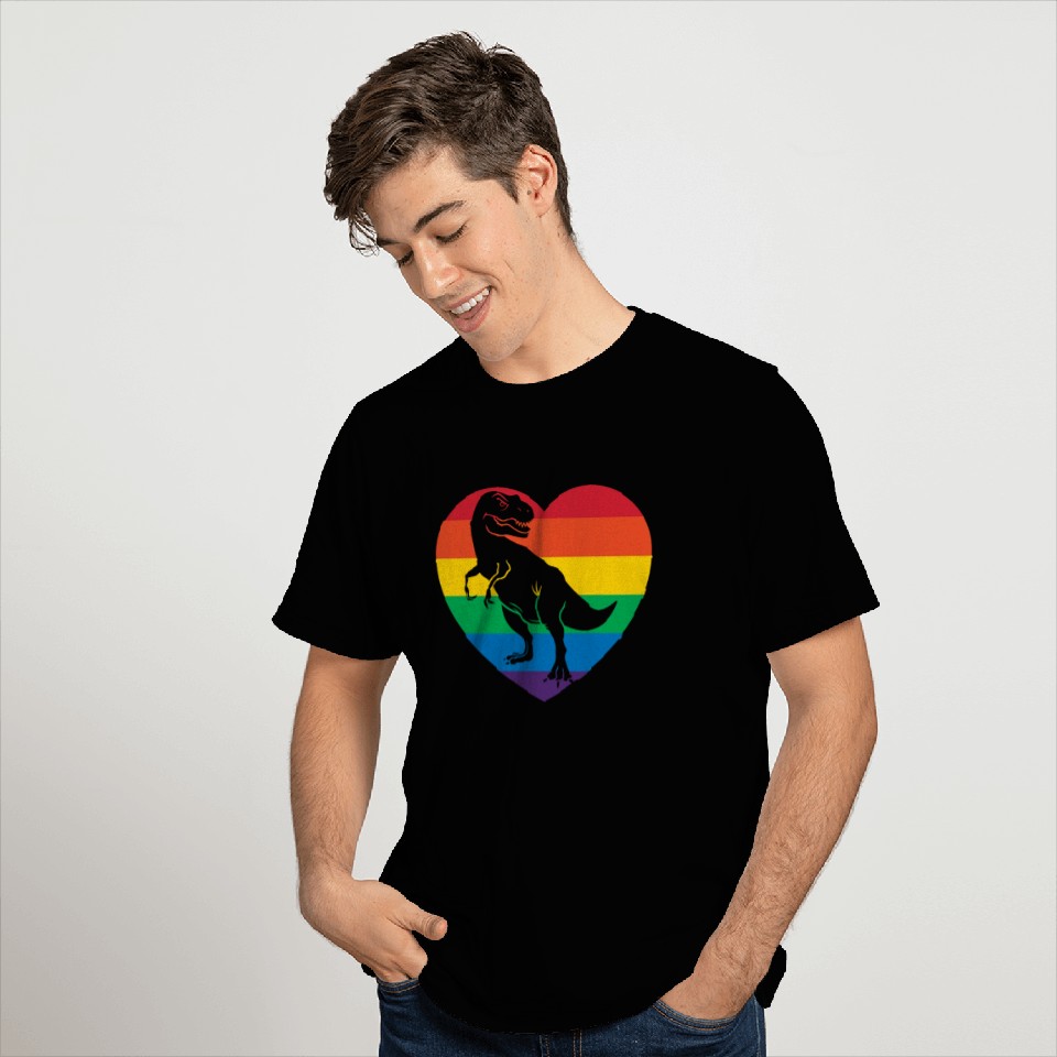 Rainbow Dinosaur T-Rex T Shirts