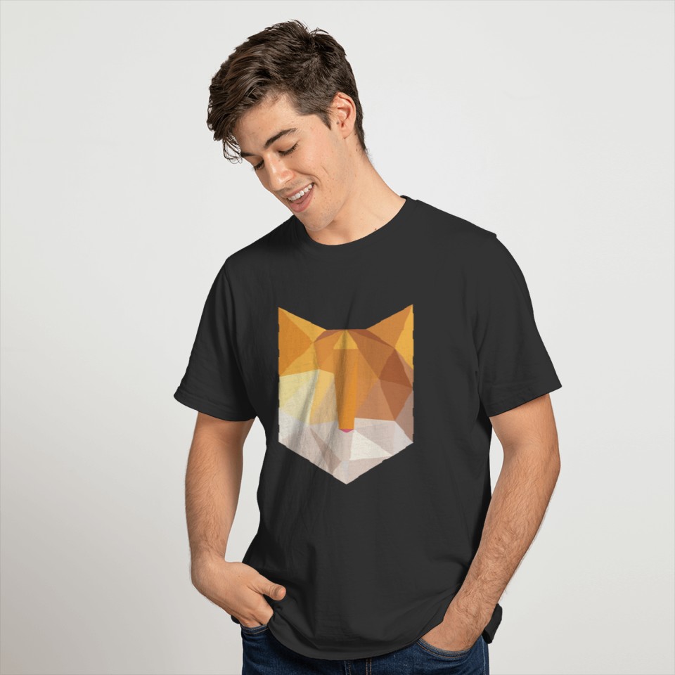 Geometric orange cat face T Shirts