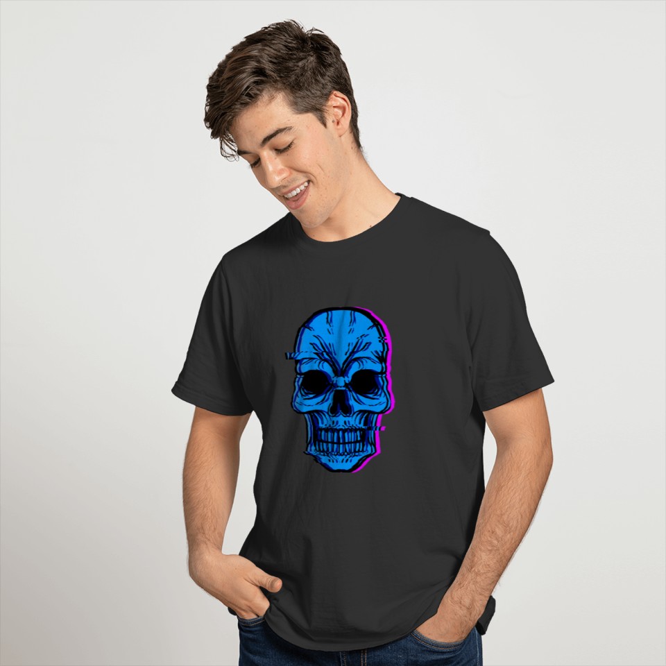 Skull Human Skeleton Bone Head Face Eyes Ears Gift T-shirt