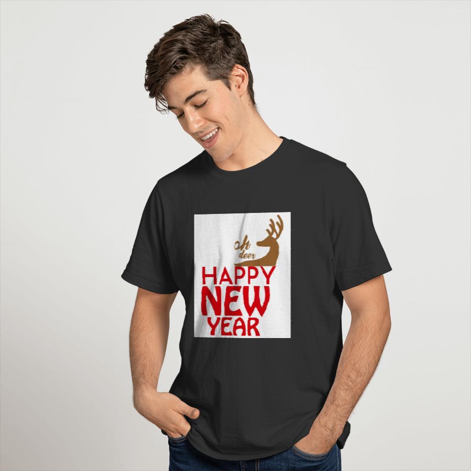 Happy New Year Deer T-shirt