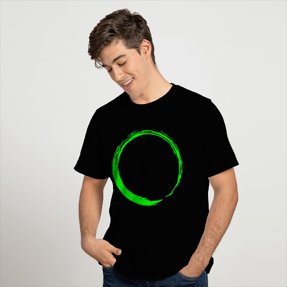 Circle Design Green T Shirts