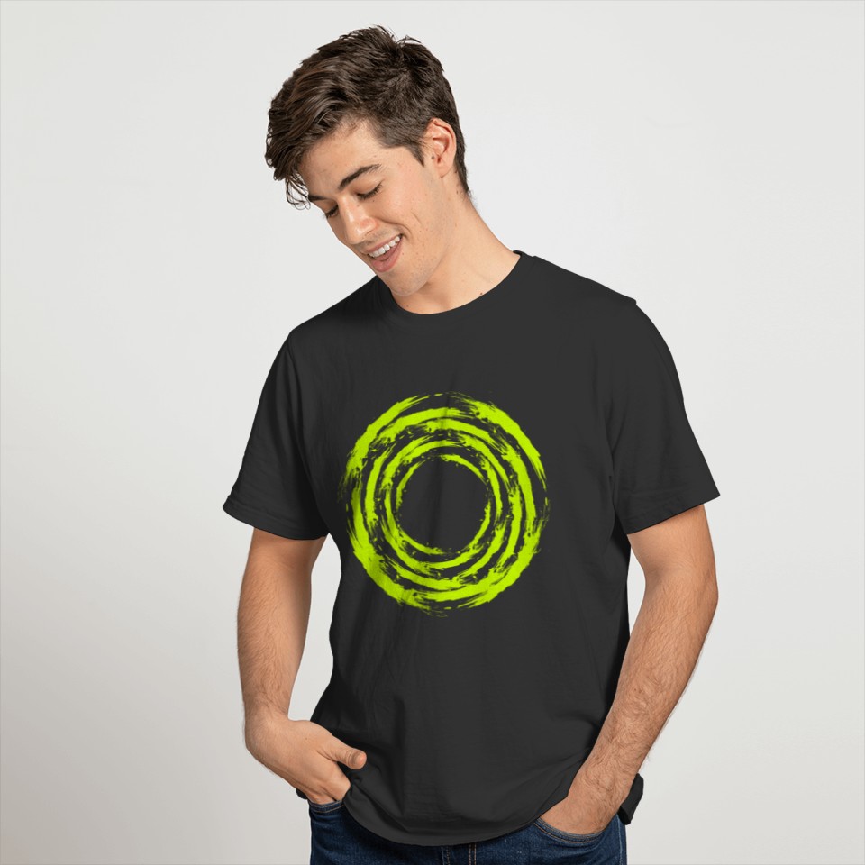 Circle brush vortex design yellow T-shirt