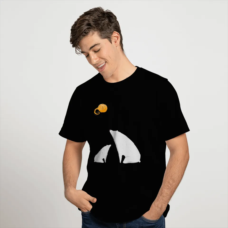 Cute Bears & Citrus Moon - Funny Xmas Polar Bear T Shirts